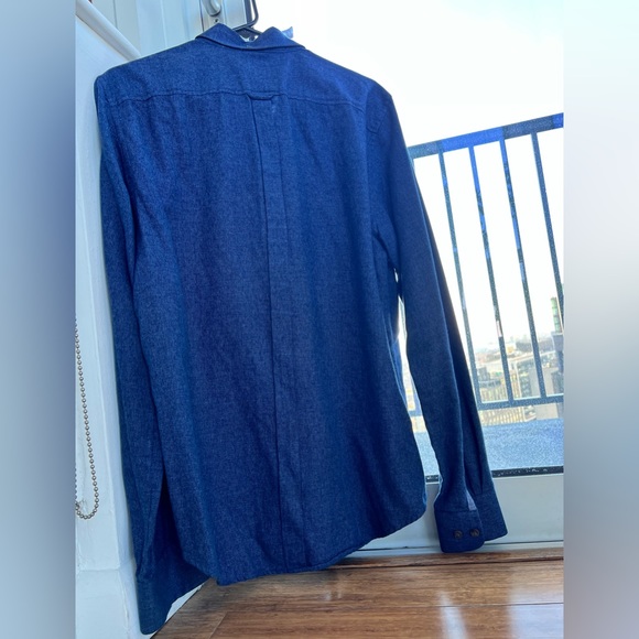 Ben Sherman Blue Chambray Denim LS Shirt Medium - Picture 2 of 5